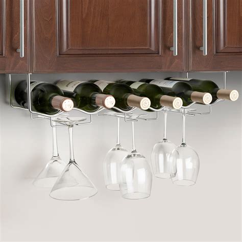 wine rack with shelf underneath